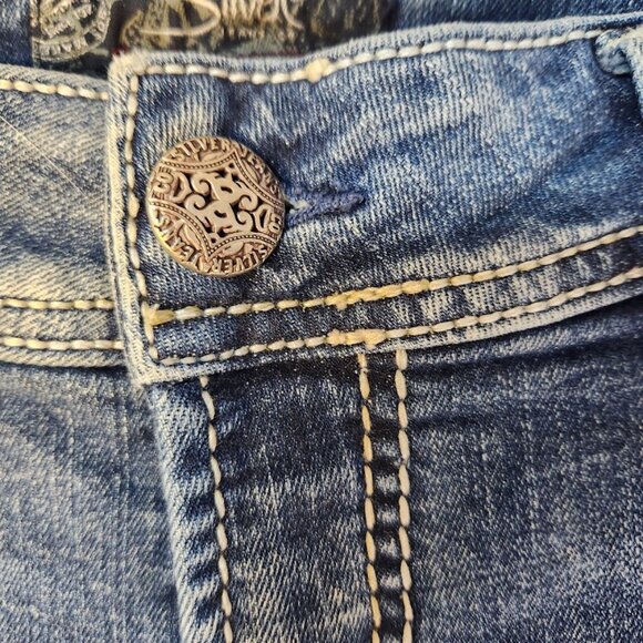 Silver Boot Cut Distressed Jeans, Ladies, Blue, W32 - Picture 9 of 9